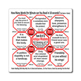 Week/Team 38 of 52 How Fast Can You Read Magnetic Wisdoms Stick Around @Stop2Think.com