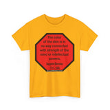 S2TBQM- The color of the skin is in no way connected with strength of the mind or intellectual powers.   -   Benjamin Banneker  1731 - 1806 -S2T blk trm red