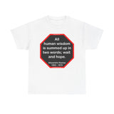 S2TBQM- All human wisdom is summed up in two words; wait and hope.  -  Alexandre Dumas   1802 - 1870