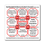 Week/Team 20 of 52 How Fast Can You Read Magnetic Wisdoms Stick Around @Stop2Think.com