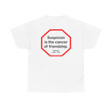 s2t- Suspicion is the cancer of friendship.  -  Petrarch  1304 - 1374