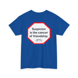 s2t- Suspicion is the cancer of friendship.  -  Petrarch  1304 - 1374