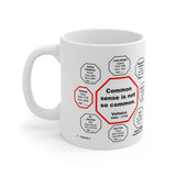 Common sense is not so common.  -  Voltaire  1694 - 1778 - MugWisdom.com Ceramic  11oz - MW-6.7