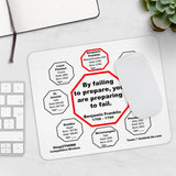 By failing to prepare, you are preparing to fail.  -  Benjamin Franklin 1706 - 1790  -  Pretty Witty Mousepads Stop2Think
