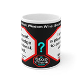 DosQuotes MugWisdoms...  An investment in knowledge pays the best interest.  -vs- I prefer a pleasant vice to an annoying virtue.  -  @S2T Which Wisdom Wins: Social or Sarcastic? - Ceramic  11oz cup - DQMW DosQuotes MugWisdoms!
