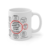 A person should be upright, not be kept upright.  -  Marcus Aurelius  121 AD - 180 AD - Drink Wisely in MugWisdom - Ceramic  11oz cup - MW-24.3