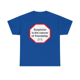 s2t- Suspicion is the cancer of friendship.  -  Petrarch  1304 - 1374