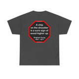 A chip on the shoulder is a sure sign of wood higher up.   -  Brigham Young  1801 - 1877 - S2T