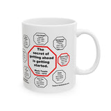 MW-6.3- The secret of getting ahead is getting started.  -  Mark Twain  1835 - 1910 - MugWisdom Ceramic  11oz