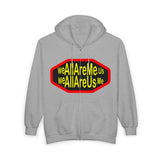 WeAllAreMe.us Zip Hoodie — Bold Retro Logo Full-Zip Sweatshirt
