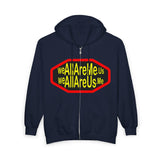 WeAllAreMe.us Zip Hoodie — Bold Retro Logo Full-Zip Sweatshirt