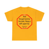 s2t- And though hard be the task, 'Keep a stiff upper lip'.  -  Phoebe Cary  1822 - 1871