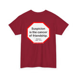 s2t- Suspicion is the cancer of friendship.  -  Petrarch  1304 - 1374