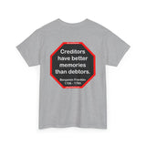 Creditors have better memories than debtors.  -  Benjamin Franklin 1706 - 1790