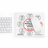 The secret of getting ahead is getting started.  -  Mark Twain  1835 - 1910  -  Pretty Witty Mousepads Stop2Think