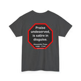 Praise undeserved, is satire in disguise.  -  Alexander Pope  1688 - 1744