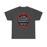 A chip on the shoulder is a sure sign of wood higher up.   -  Brigham Young  1801 - 1877 - S2T
