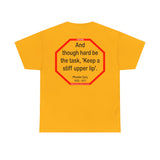 s2t- And though hard be the task, 'Keep a stiff upper lip'.  -  Phoebe Cary  1822 - 1871