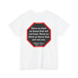 None so deaf as those that will not hear. None so blind as those that will not see.  -  Matthew Henry  1662 - 1714