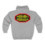 WeAllAreMe.us Zip Hoodie — Bold Retro Logo Full-Zip Sweatshirt