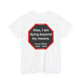 Alas, I am dying beyond my means.  -  Oscar Wilde  1854 - 1900