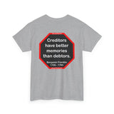 Creditors have better memories than debtors.  -  Benjamin Franklin 1706 - 1790