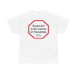 s2t- Suspicion is the cancer of friendship.  -  Petrarch  1304 - 1374