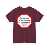 s2t- Suspicion is the cancer of friendship.  -  Petrarch  1304 - 1374