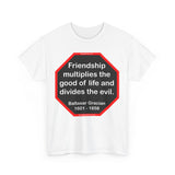 S2T- Friendship multiplies the good of life and divides the evil.    -  Baltasar Gracian  1601 - 1658 - blks2t