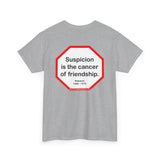 s2t- Suspicion is the cancer of friendship.  -  Petrarch  1304 - 1374