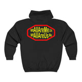WeAllAreMe.us Zip Hoodie — Bold Retro Logo Full-Zip Sweatshirt