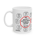 MW-6.3- The secret of getting ahead is getting started.  -  Mark Twain  1835 - 1910 - MugWisdom Ceramic  11oz