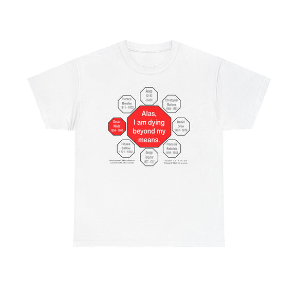 Alas, I am dying beyond my means.  -  Oscar Wilde  1854 - 1900  - RS2T - RW-15.7