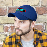 E3ME@Stop2Think.com (Blue) Encourages, Educates and Entertains with Motivational Education!  Unisex Twill Hat