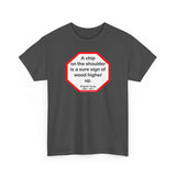 A chip on the shoulder is a sure sign of wood higher up.   -  Brigham Young  1801 - 1877 - blkshrt - S2T