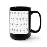 ASL-Alphabet Numbers- Black Ceramic Mug 15oz