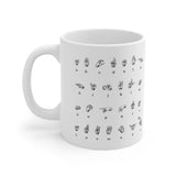ASL Alphabet Numbers - Drink Wisely in MugWisdom - Ceramic  11oz cup - MW-ASL