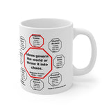 Ideas govern the world, or throw it into chaos.  -  Auguste Comte  1838 - 1857 - Drink Wisely in MugWisdom - Ceramic  11oz cup