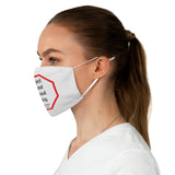 Reject hatred without hating.  -  Mary Baker Eddy  1821 - 1910 - B4Uspeak Make a Statement Fabric Face Mask wht