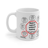 MW-9.6- Reject hatred without hating.  -  Mary Baker Eddy  1821 - 1910 - Drink Wisely in MugWisdom - Ceramic  11oz cup